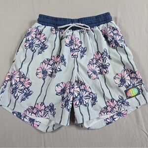 Floral Swim Trunks - Pink and Blue